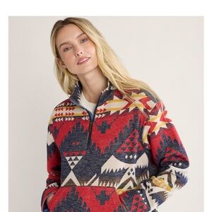 Pendleton Red and Black Geometric Pullover